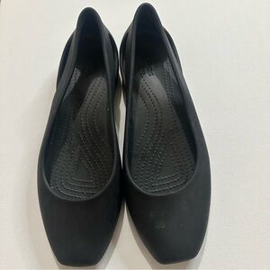 CROCS Women's Black Ballet Flats Slip-On Comfort Size 10